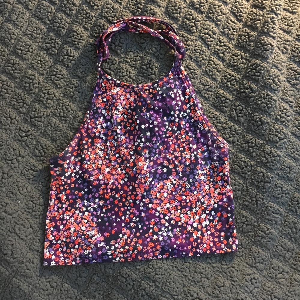 Aeropostale Floral Halter Crop Top